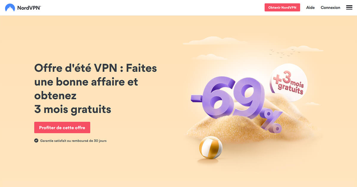 NordVPN Page accueil