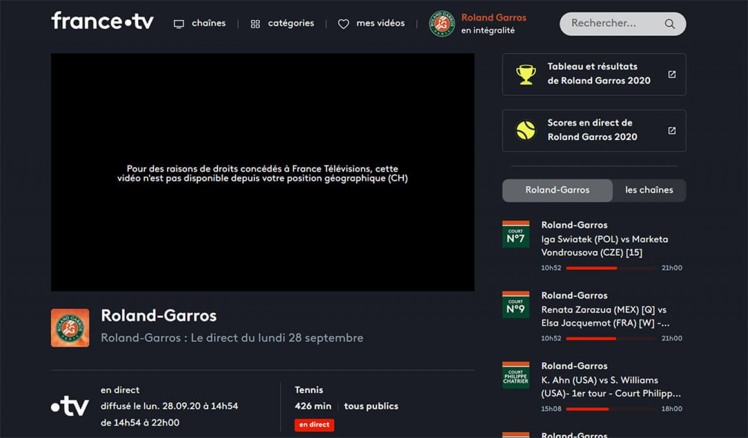 Regarder Roland-Garros en direct (chaîne gratuite) : tutoriel complet