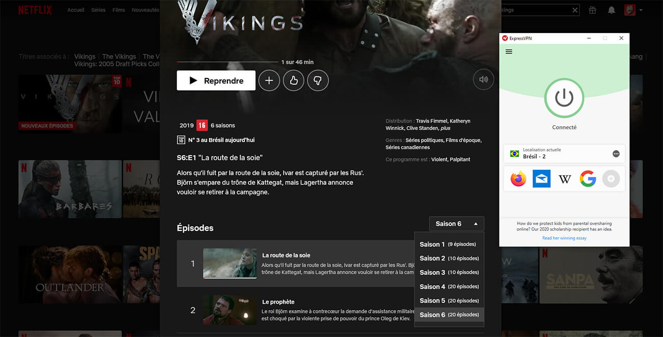 Déblocage Vikings Saison 6 Netflix Brésil